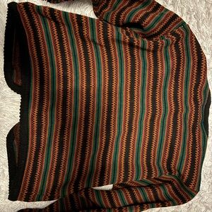Striped Crewneck Sweater in Black, Brown & Green